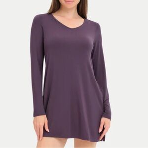 Soma Cool Nights Long Sleeve V-Neck Plum Tunic Top